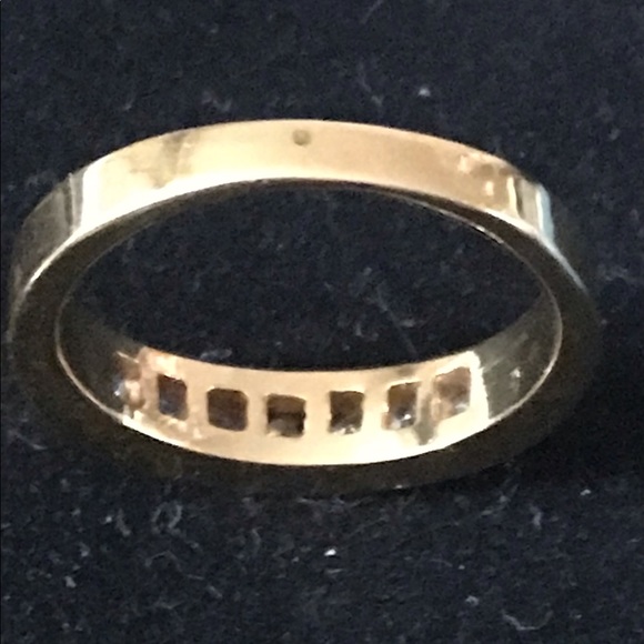 Gold CZ Band Stackable Ring 9 - Picture 4 of 9